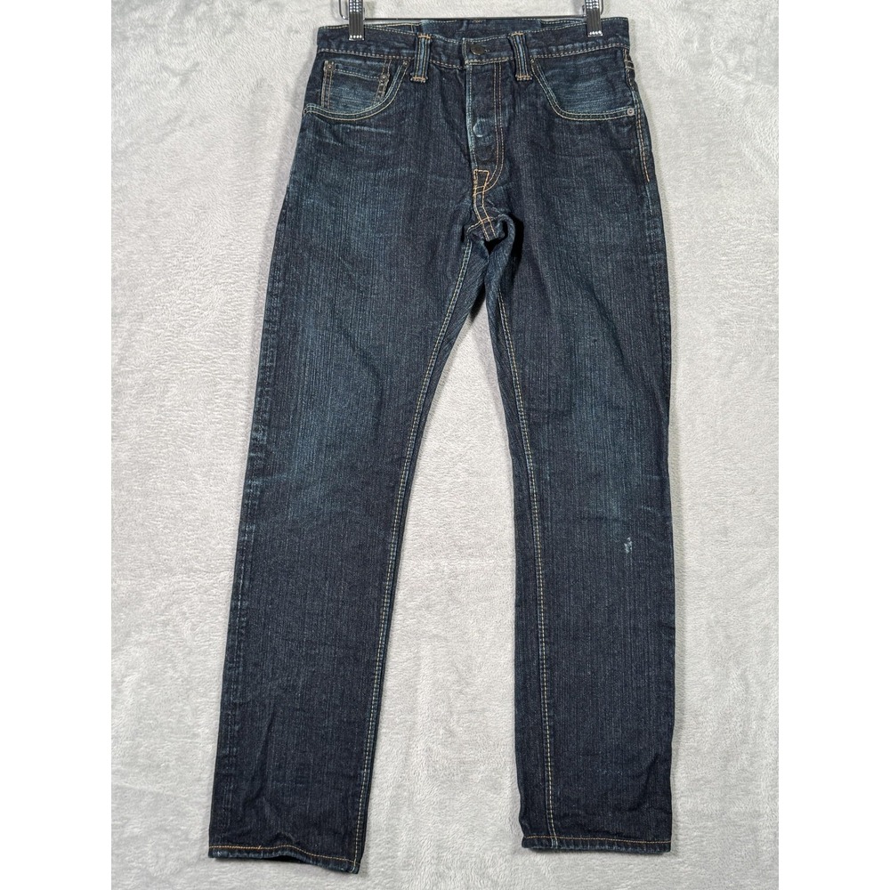 Syoaiya Jeans Mens 29 (28x29) Blue Selvedge Slim Straight Dark Wash Made Japan